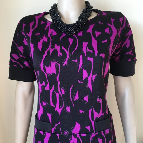 JOSEPH RIBKOFF Knit Sheath Dress, Pink/Black, 10 - Picture 7 of 16